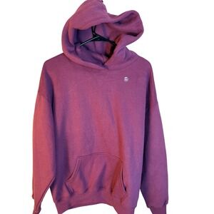 PacSun Womens Oversized Fleece Hoodie‎ Wine Purple Pullover Sweatshirt XS New